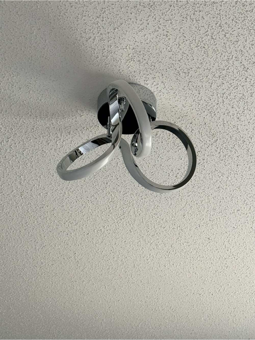 Modern Chrome and White Ring Ceiling Light - Brand Unspecified